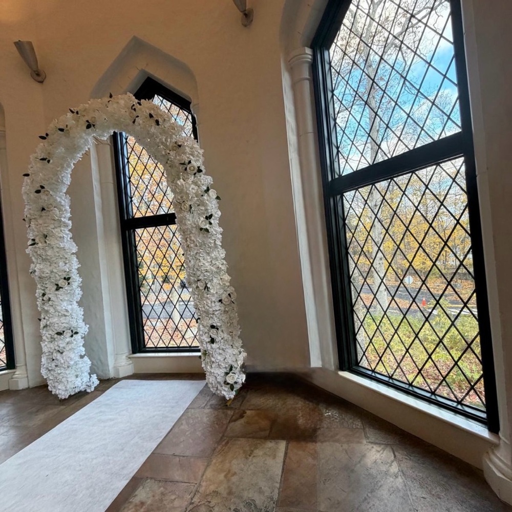 Elegant White Floral Archway
